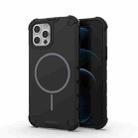 For iPhone 12 / 12 Pro Grating Solid Color MagSafe Magnetic Phone Case(Black) - 1