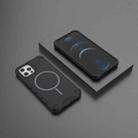 For iPhone 12 / 12 Pro Grating Solid Color MagSafe Magnetic Phone Case(Black) - 2