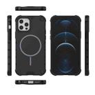 For iPhone 12 / 12 Pro Grating Solid Color MagSafe Magnetic Phone Case(Black) - 3