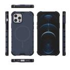 For iPhone 12 / 12 Pro Grating Solid Color MagSafe Magnetic Phone Case(Dark Blue) - 3