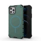 For iPhone 12 / 12 Pro Grating Solid Color MagSafe Magnetic Phone Case(Green) - 1