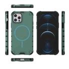 For iPhone 12 / 12 Pro Grating Solid Color MagSafe Magnetic Phone Case(Green) - 3