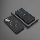 For iPhone 12 Pro Max Grating Solid Color MagSafe Magnetic Phone Case(Black) - 2