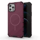 For iPhone 12 Pro Max Grating Solid Color MagSafe Magnetic Phone Case(Red) - 1