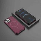 For iPhone 12 Pro Max Grating Solid Color MagSafe Magnetic Phone Case(Red) - 2