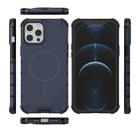 For iPhone 12 Pro Max Grating Solid Color MagSafe Magnetic Phone Case(Dark Blue) - 3
