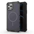 For iPhone 12 Pro Max Grating Solid Color MagSafe Magnetic Phone Case(Dark Grey) - 1