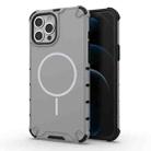For iPhone 12 Pro Max Grating Solid Color MagSafe Magnetic Phone Case(Light Grey) - 1