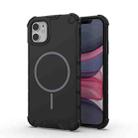 For iPhone 11 Grating Solid Color MagSafe Magnetic Phone Case(Black) - 1