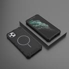 For iPhone 11 Pro Max Grating Solid Color MagSafe Magnetic Phone Case(Black) - 2