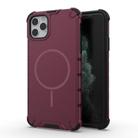 For iPhone 11 Pro Max Grating Solid Color MagSafe Magnetic Phone Case(Red) - 1