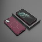 For iPhone 11 Pro Max Grating Solid Color MagSafe Magnetic Phone Case(Red) - 2
