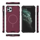For iPhone 11 Pro Max Grating Solid Color MagSafe Magnetic Phone Case(Red) - 3