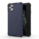 For iPhone 11 Pro Max Grating Solid Color MagSafe Magnetic Phone Case(Dark Blue) - 1