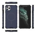 For iPhone 11 Pro Max Grating Solid Color MagSafe Magnetic Phone Case(Dark Blue) - 3