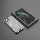 For iPhone 11 Pro Max Grating Solid Color MagSafe Magnetic Phone Case(Light Grey) - 2
