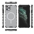 For iPhone 11 Pro Max Grating Solid Color MagSafe Magnetic Phone Case(Light Grey) - 3