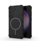 For Samsung Galaxy S23 5G Grating Solid Color MagSafe Magnetic Phone Case(Black) - 1