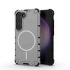 For Samsung Galaxy S23 5G Grating Solid Color MagSafe Magnetic Phone Case(Light Grey) - 1