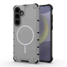 For Samsung Galaxy S24+ 5G Grating Solid Color MagSafe Magnetic Phone Case(Light Grey) - 1