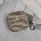 For AirPods Pro 2 Diagonal Striped Leather Bluetooth Earphone Protective Case(Brown) - 1