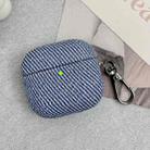 For AirPods Pro 2 Diagonal Striped Leather Bluetooth Earphone Protective Case(Blue) - 1