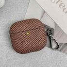 For AirPods Pro 2 Diagonal Striped Leather Bluetooth Earphone Protective Case(Dark Coffee) - 1
