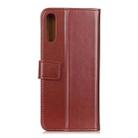 For Galaxy A7 (2018) (Japanese Version) 3-Color Pearl Texture Magnetic Buckle Horizontal Flip PU Leather Case with Card Slots & Wallet & Holder(Brown) - 3