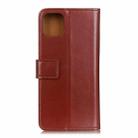 For Samsung Galaxy A41 3-Color Pearl Texture Magnetic Buckle Horizontal Flip PU Leather Case with Card Slots & Wallet & Holder(Brown) - 3