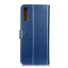 For Samsung Galaxy A50 3-Color Pearl Texture Magnetic Buckle Horizontal Flip PU Leather Case with Card Slots & Wallet & Holder(Blue) - 3