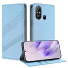 For itel A58 Lite Embossed Multi-functional Wallet Retro Leather Phone Case(Light Blue) - 1