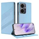 For itel P55+ Embossed Multi-functional Wallet Retro Leather Phone Case(Light Blue) - 1