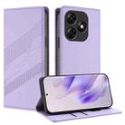 For itel P55 4G Embossed Multi-functional Wallet Retro Leather Phone Case(Light Purple) - 1