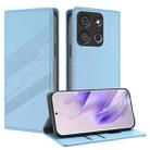 For itel A05s Embossed Multi-functional Wallet Retro Leather Phone Case(Light Blue) - 1