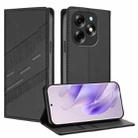 For itel S23+ Embossed Multi-functional Wallet Retro Leather Phone Case(Black) - 1