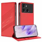 For itel P40 Embossed Multi-functional Wallet Retro Leather Phone Case(Red) - 1