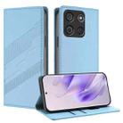 For itel A60 Embossed Multi-functional Wallet Retro Leather Phone Case(Light Blue) - 1