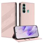 For itel P38 Pro Embossed Multi-functional Wallet Retro Leather Phone Case(Pink) - 1