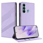 For itel P38 Pro Embossed Multi-functional Wallet Retro Leather Phone Case(Light Purple) - 1