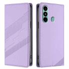 For itel P38 Pro Embossed Multi-functional Wallet Retro Leather Phone Case(Light Purple) - 2
