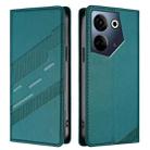 For Tecno Camon 20 / 20 Pro 4G Embossed Multi-functional Wallet Retro Leather Phone Case(Dark Green) - 2