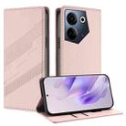 For Tecno Camon 20 / 20 Pro 4G Embossed Multi-functional Wallet Retro Leather Phone Case(Pink) - 1