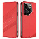 For Tecno Camon 20 Premier Embossed Multi-functional Wallet Retro Leather Phone Case(Red) - 2