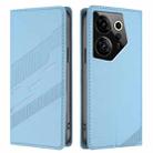 For Tecno Camon 20 Premier Embossed Multi-functional Wallet Retro Leather Phone Case(Light Blue) - 2