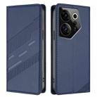 For Tecno Camon 20 Premier Embossed Multi-functional Wallet Retro Leather Phone Case(Dark Blue) - 2