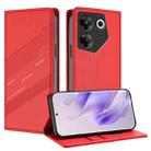 For Tecno Camon 20 Pro 5G Embossed Multi-functional Wallet Retro Leather Phone Case(Red) - 1