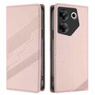 For Tecno Camon 20 Pro 5G Embossed Multi-functional Wallet Retro Leather Phone Case(Pink) - 2