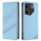 For Tecno Camon 20 Pro 5G Embossed Multi-functional Wallet Retro Leather Phone Case(Light Blue) - 2