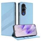 For Tecno Pova 4 Pro Embossed Multi-functional Wallet Retro Leather Phone Case(Light Blue) - 1