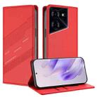 For Tecno Pova 5 Embossed Multi-functional Wallet Retro Leather Phone Case(Red) - 1